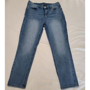 Diane Gilman DG2 Women’s Straight Leg Stretch Jeans Medium Wash Size 14